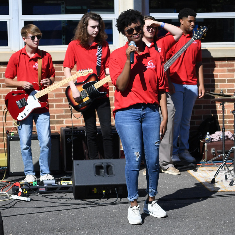 Members of the Show Band performing at the Valley Street Campus