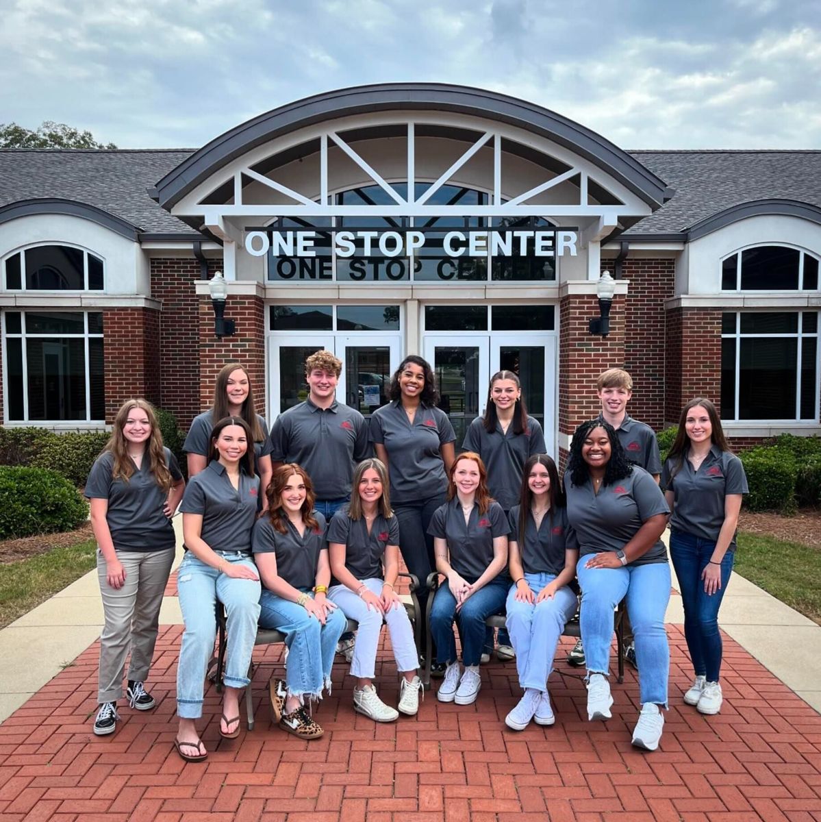 Group photo of 2024-25 Student Ambassadors outside the One Stop