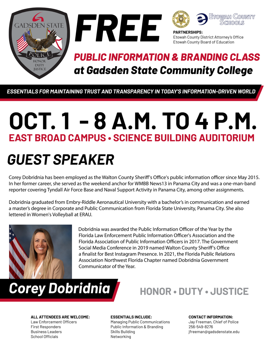 Flyer for public information and branding class