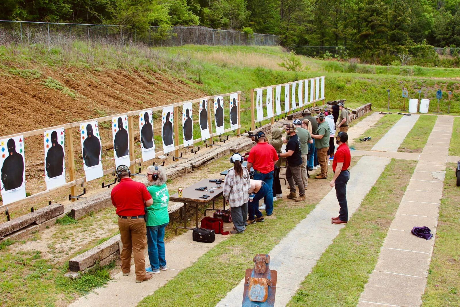 Chief Freeman and firearm-certified instructors from Gadsden State’s Police and Public Safety Department and other agencies work alongside basic civilian firearm training participants.